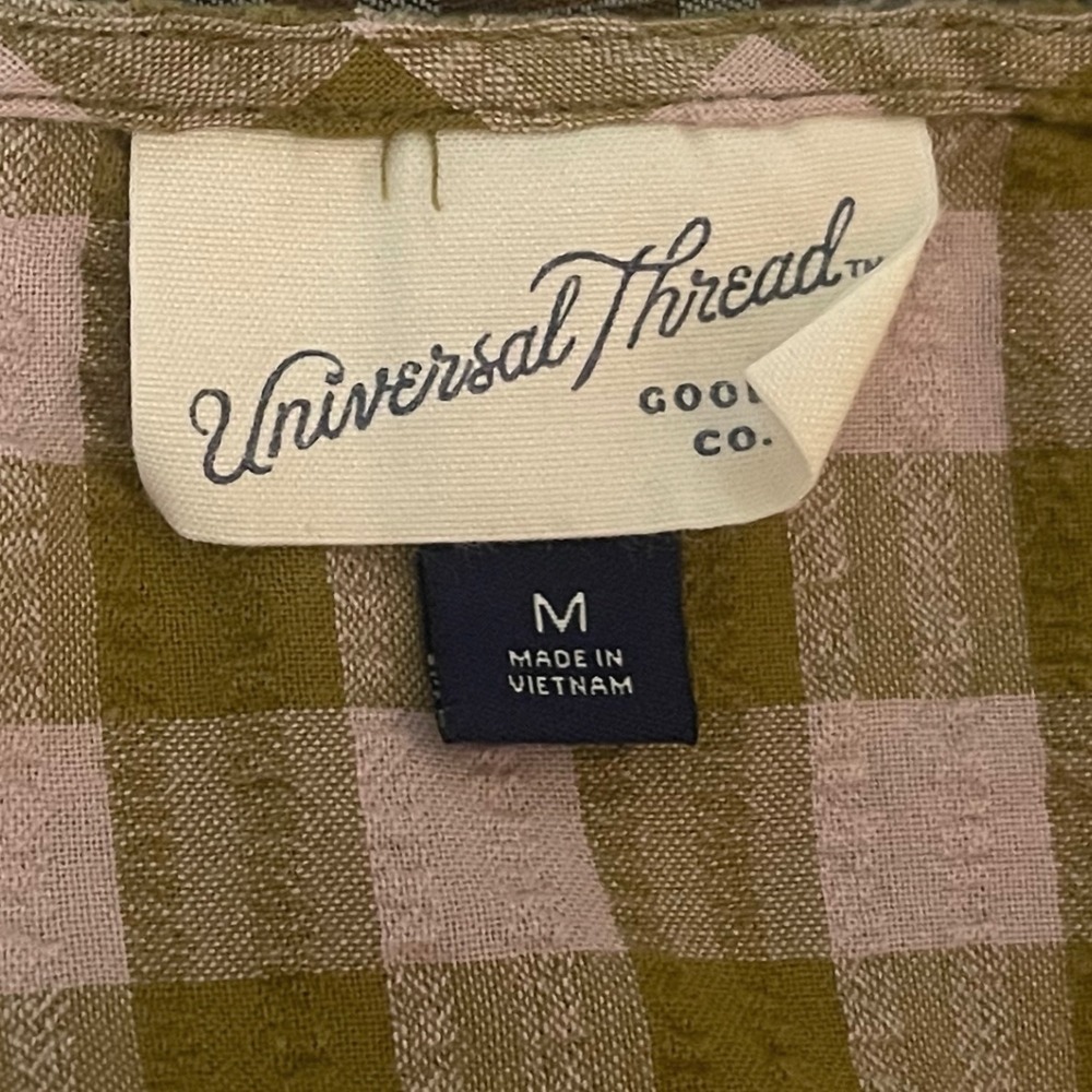 Universal Thread Gingham Puff Sleeve Blouse M Gre… - image 6